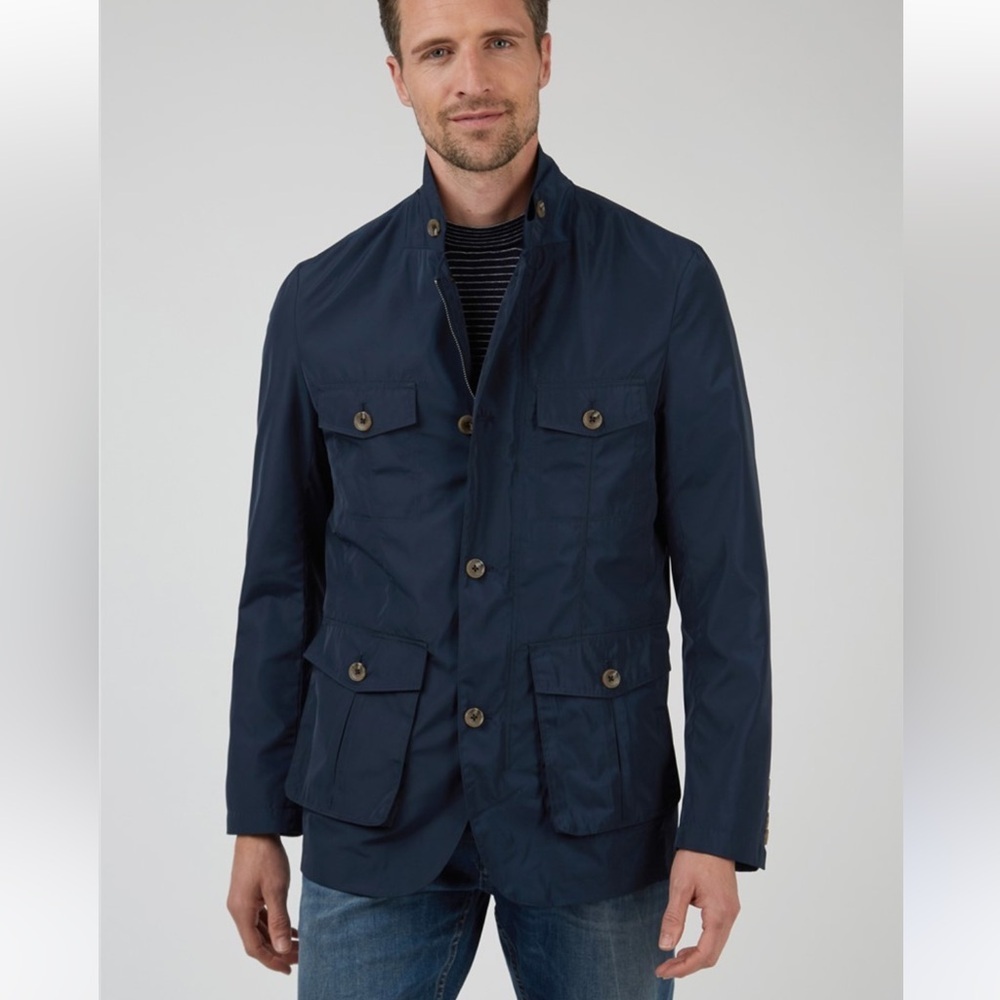 Men's Navy Military Field Jacket - Classic Utility Style